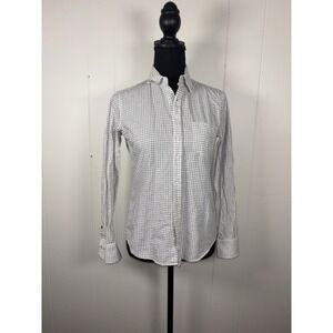 Kirrin Finch White Dress Shirt Size 2 Unisex Black White Print